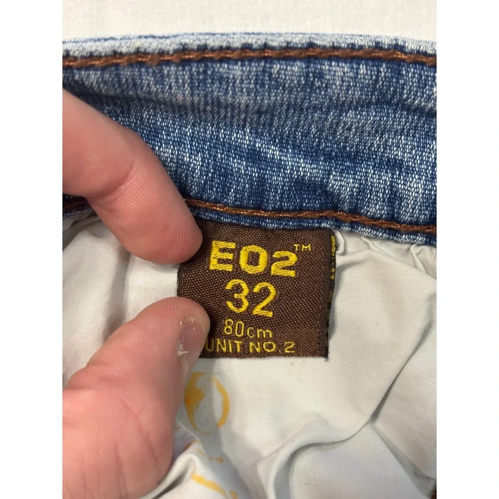 EO2 Division Culture Mens Slim Straight Leg Jeans Medium Wash Size 32